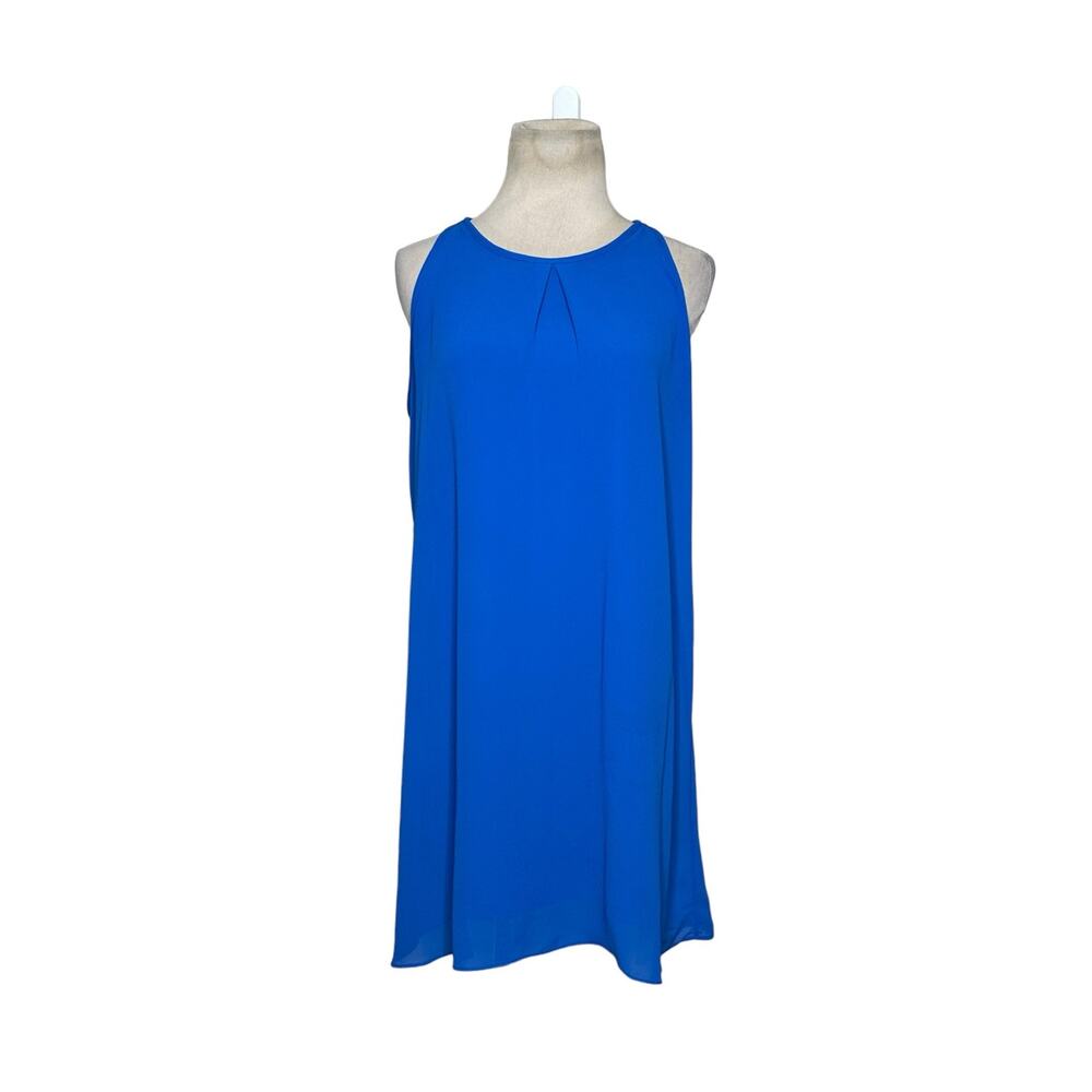IN blue sleeveless lined shift mini dress size Medium